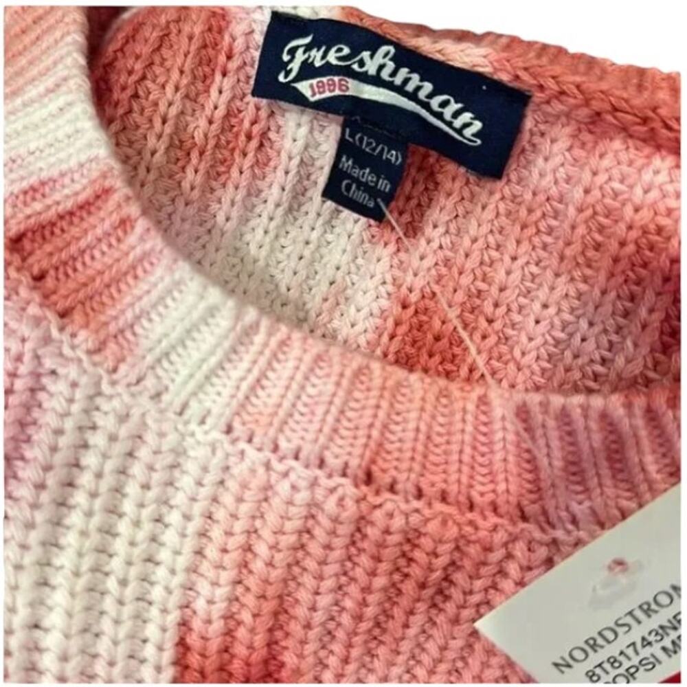 NWT Girls Freshman 1996 Tie Dye Pink White Knit Cozy Sweater Large  12/14 - Picture 5 of 7
